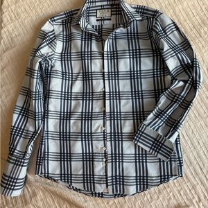 PINK Thomas Pink Collection Men's Shirt Long Sleeve Blue Check Sz 15 1/2